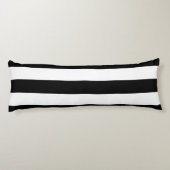Decoratief Gestreept Zwart & Wit Streepjespatroon Lichaamskussen (Achterkant)