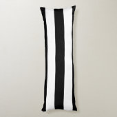 Decoratief Gestreept Zwart & Wit Streepjespatroon Lichaamskussen (Achterkant (Verticaal))