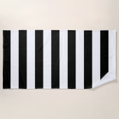 Decoratief Gestreept Zwart & Wit Streepjespatroon Strandlaken (Voorkant)