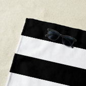 Decoratief Gestreept Zwart & Wit Streepjespatroon Strandlaken (In situ)