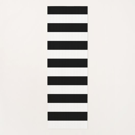 Decoratief Gestreept Zwart & Wit Streepjespatroon Yogamat (Voorkant)