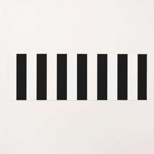 Decoratief Gestreept Zwart & Wit Streepjespatroon Yogamat (Voorkant (horizontaal))