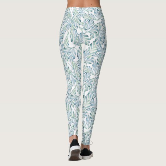 Decoratief gestript lederen patroon leggings (Achterkant)