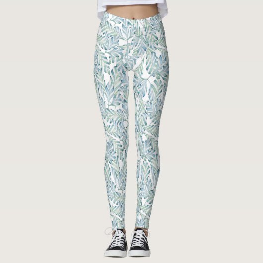 Decoratief gestript lederen patroon leggings (Voorkant)