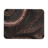 Decoratief gezaagd  leder van bruin magneet (Horizontaal)