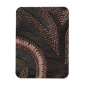 Decoratief gezaagd  leder van bruin magneet (Verticaal)