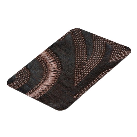 Decoratief gezaagd  leder van bruin magneet (Linkerzijde)