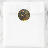  decoratief Glas in lood Ronde Sticker (Tas)