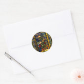  decoratief Glas in lood Ronde Sticker (Envelop)