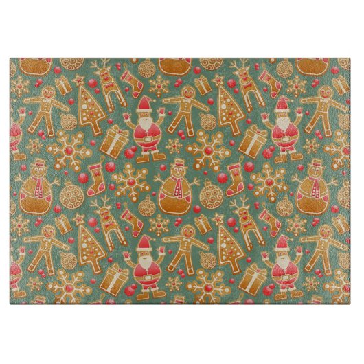 Decoratief glazen kerstsnijvlak snijplank (Voorkant)