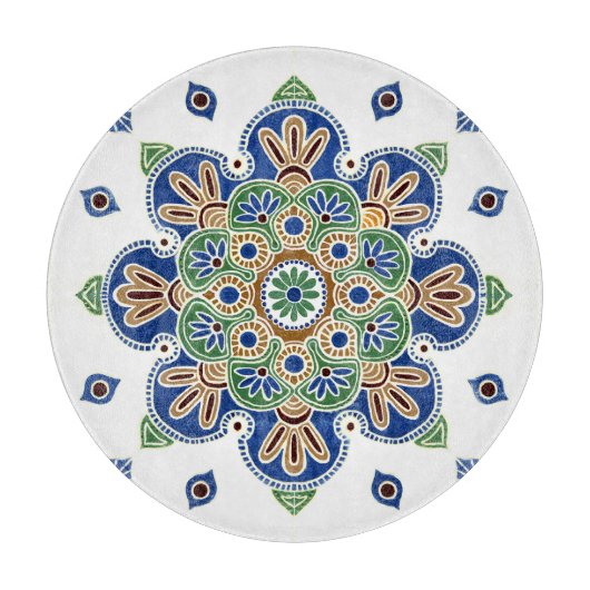 Decoratief glazen snijvlak 12-inch miljard snijplank (Voorkant)