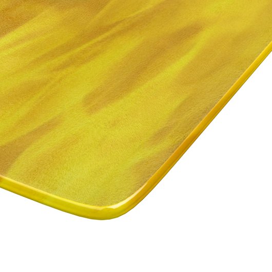 Decoratief glazen snijvlak 6"x7" vlamgeel snijplank (Hoek)