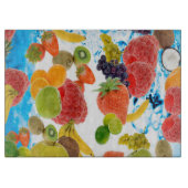 Decoratief glazen snijvlak/gemengd fruit snijplank (Voorkant)