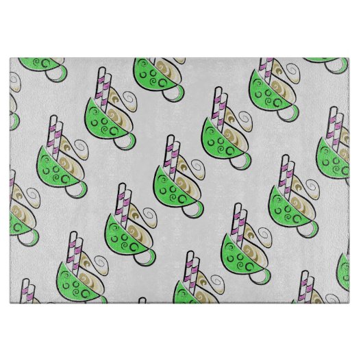 Decoratief glazen snijvlak/hete Drink Snijplank (Voorkant)