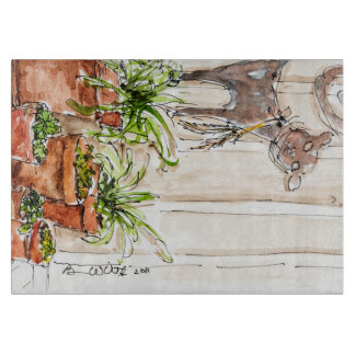 Decoratief glazen snijvlak van gemiddelde grootte snijplank