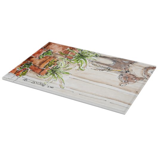 Decoratief glazen snijvlak van gemiddelde grootte snijplank (Hoek)