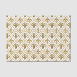 Decoratief Gold Fleur-de-Lis-patroon Tissuepapier