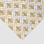 Decoratief Gold Fleur-de-Lis-patroon Tissuepapier (Detail)