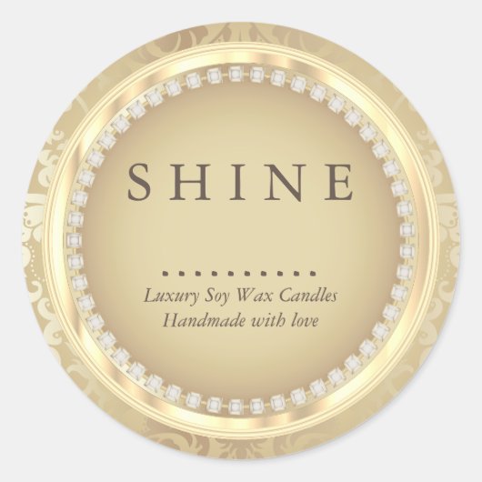 Decoratief Gold-Lijst Ronde Sticker (Voorkant)