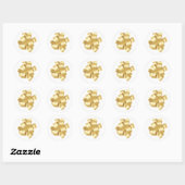 Decoratief Gold Pulled Ribbon Bow Ronde Sticker (Vel)