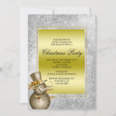 Decoratief Gold Snowman & Glitter, kerst in Bokeh Kaart (Voorkant)