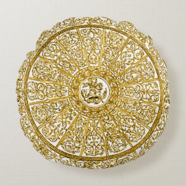Decoratief Golden Dawn Gold Mandala Round Pillow Rond Kussen
