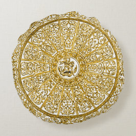 Decoratief Golden Dawn Gold Mandala Round Pillow Rond Kussen