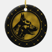Decoratief Golden Dutch Shepherd Design Keramisch Ornament (Achterkant)