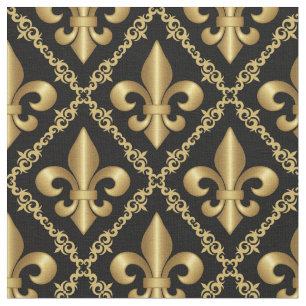 Decoratief Golden Fleur-de-Lis Pattern Stof