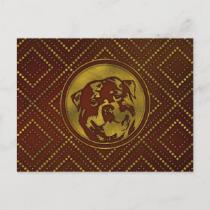 Decoratief Golden in reliëf - Rottweiler Briefkaart