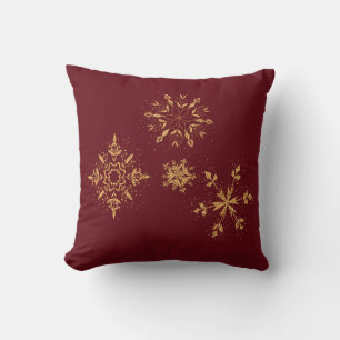 Decoratief Golden Snowflakes kerst Kussen