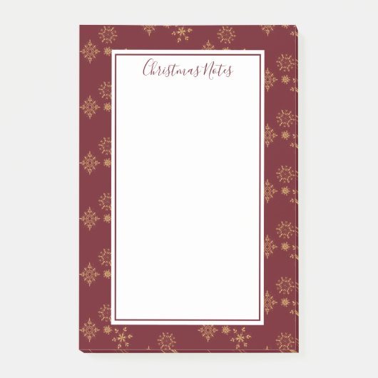 Decoratief Golden Snowflakes kerst Post-it® Notes (Voorkant)