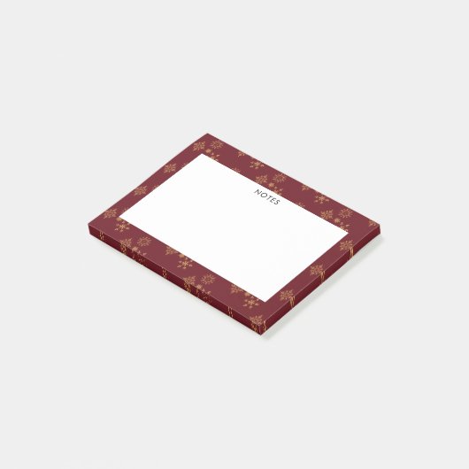 Decoratief Golden Snowflakes kerst Post-it® Notes (Schuin)