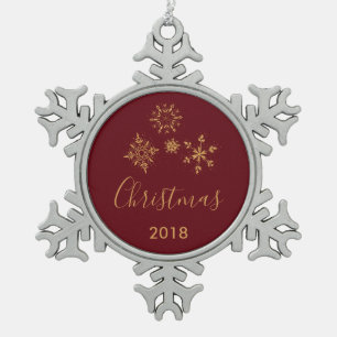 Decoratief Golden Snowflakes kerst Tin Sneeuwvlok Ornament