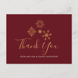 Decoratief Golden Snowflakes Kerstdank Briefkaart
