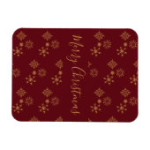 Decoratief Golden Snowflakes Merry kerst Magneet (Horizontaal)