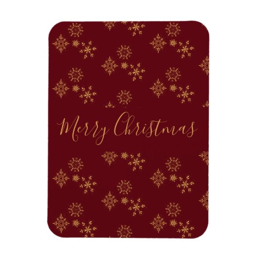 Decoratief Golden Snowflakes Merry kerst Magneet (Verticaal)