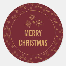 Decoratief Golden Snowflakes Merry kerst Ronde Sticker