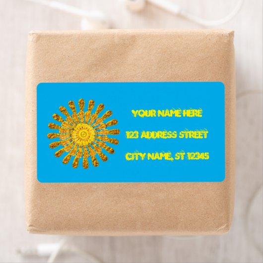 Decoratief golden sun symbol.Personaliseer Etiket (Insitu)