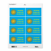 Decoratief golden sun symbol.Personaliseer Etiket (Full Sheet)