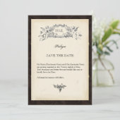 Decoratief gotisch  boek save the date (Staand voorkant)