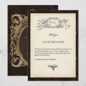 Decoratief gotisch  boek save the date (Voorkant / Achterkant)