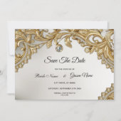Decoratief goud Bewaar de datum Save The Date (Voorkant)