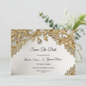 Decoratief goud Bewaar de datum Save The Date (Staand voorkant)