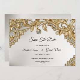 Decoratief goud Bewaar de datum Save The Date
