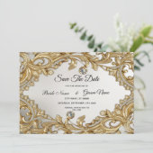 Decoratief goud Bewaar de datum Save The Date (Staand voorkant)