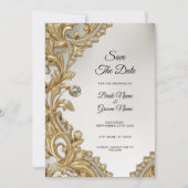Decoratief goud Bewaar de datum Save The Date (Voorkant)