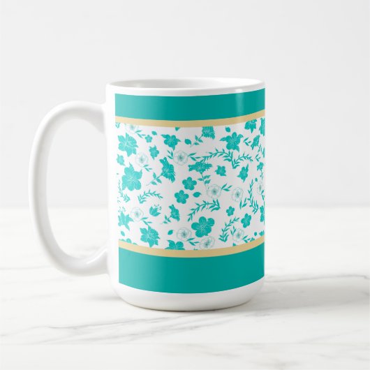 Decoratief Goud Bloemen Witte Thee Koffie Mok (Links)