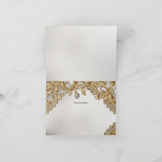 Decoratief goud dank u kaart (Binnen)