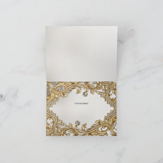 Decoratief goud dank u kaart (Binnen)